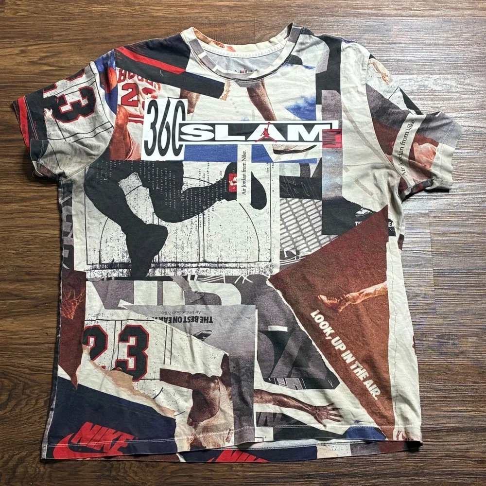 Nike Air Jordan 36 Slam Dunk Graphic T Shirt Men's XL All Over Print CJ6298